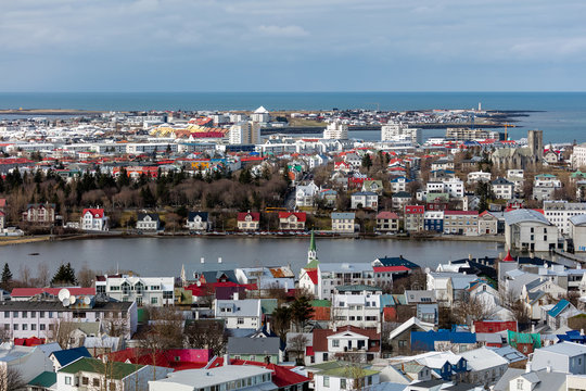 View of Reykjavik, the capital and largest city of Iceland. The city was founded in 1786 as an official trading town and grew steadily over the next decades.