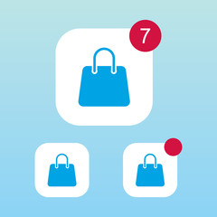 Shopping Bag Icon With Notification