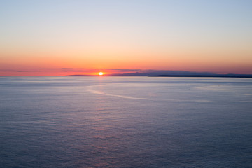 sunrise in the sea. Tropical sunset on the beach.