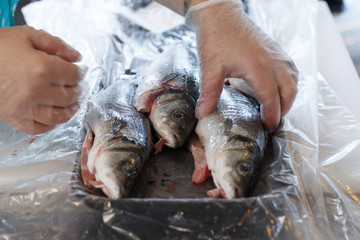 Fresh fish in fish  market