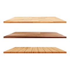 3 Wood Shelves Table isolated on white background
