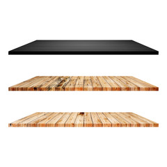 3 Wood Shelves Table isolated on white background
