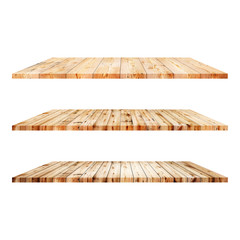3 Wood Shelves Table isolated on white background