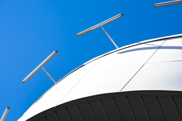 The elements of modern architecture against the sky