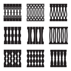 Collection of decorative patterns. Geometric and ethnic decor elements. Vector. Isolated.