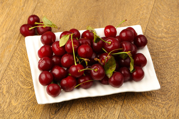 Cherry berries in the bowl