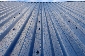 the roof is sheet metal construction of the rain drops