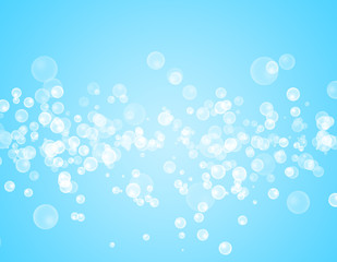 texture water with bubbles on a blue background