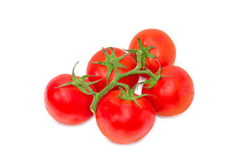 Branch of the ripe red tomatoes closeup