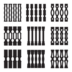 Collection of decorative patterns. Geometric and ethnic decor elements. Vector. Isolated.
