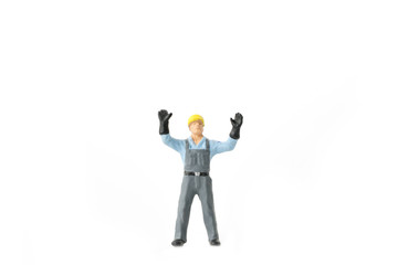 Miniature people engineer worker construction concept