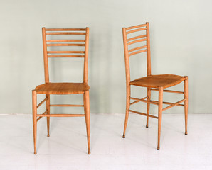 Wooden chairs close-up