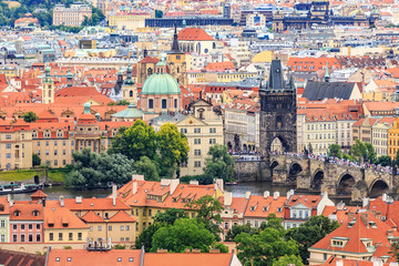 Fototapeta na wymiar Prague Old Town, Vltava river in Prague, Czech Republic. Architecture and landmark of Prague,