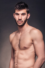 Fototapeta premium one young handsome shirtless man