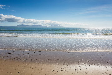 Sandy beach at Newborough in Anglesey, North Wales