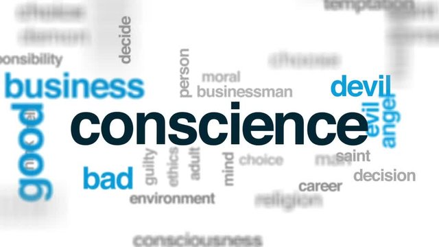 Conscience design animated word cloud, text design animation.