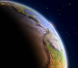 Sunrise above Eastern Pacific