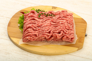 Raw minced beef meat