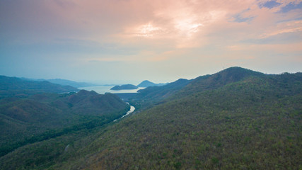 Fototapeta premium water from dam to Kwai river
