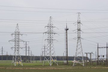 Electricity transmission power lines (High voltage tower)