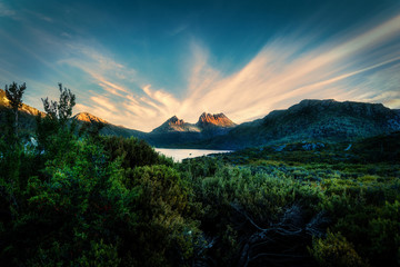 Clouds Streaking over Cradle Mountain in Late Afternoon
