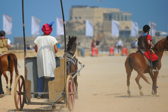 A spectacular horse show in the Caesarea hippodrome during Passover holiday 2017