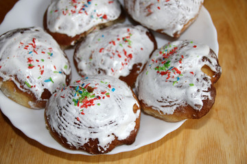 Passover rolls covered with glaze