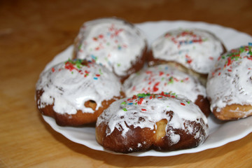 Passover rolls covered with glaze