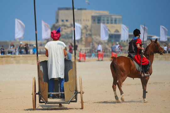 A spectacular horse show in the Caesarea hippodrome during Passover holiday 2017
