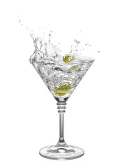 martini isolated on white