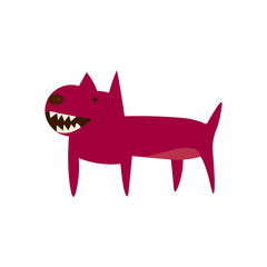 an angry cartoon dog pit bull icon isolated on white