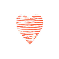heart with red stripes icon isolated on white
