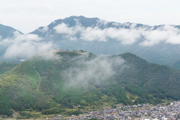 Sea of cloud and Takeda Castle in Japan