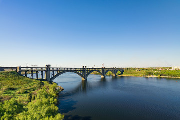 Fototapeta na wymiar View of the bridge of Preobrazhensky 