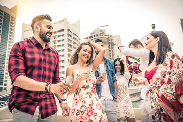 People celebrating on a yacht