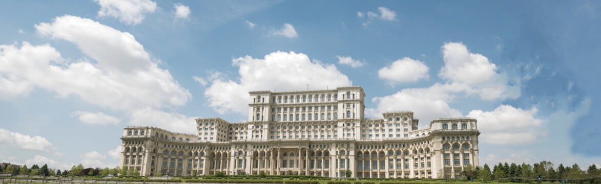 Palace of the Parliament, Bucharest, Romania &ndash; largest building in Europe, photographed in a sunny day