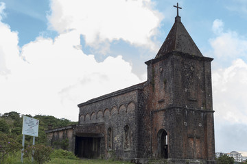 Abandoned christian church on top of Bokor mountain