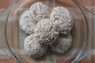 Honey cookies covered with sugar