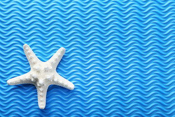 Fototapeta na wymiar Starfish on the blue background