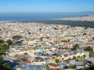 Fototapeta na wymiar View of the lower city of San Francisco