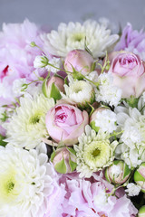 How to make wedding floral arrangement with peonies, roses,