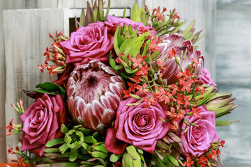 Wedding bouquet with roses