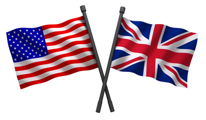 Flag USA and Great britain