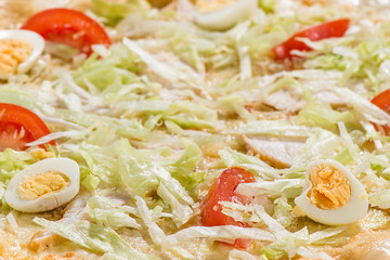 Food background, hot macro pizza