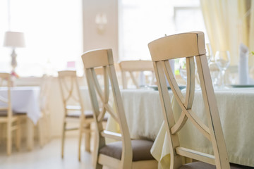 Elegant served table and chairs indoors