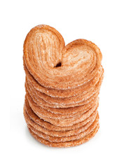 tasty heart shape Cookies in stack isolated
