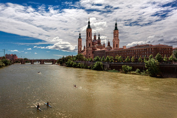 Zaragoza. View of the city from the river.
