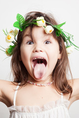 Girl in the Greek goddess costume 