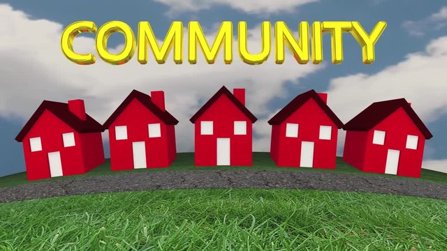 Community Homes Houses Neighborhood Street 3d Animation