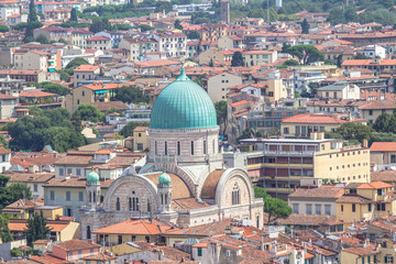 Fototapeta na wymiar Panorama view on synagogue and old town in Florence, Italy